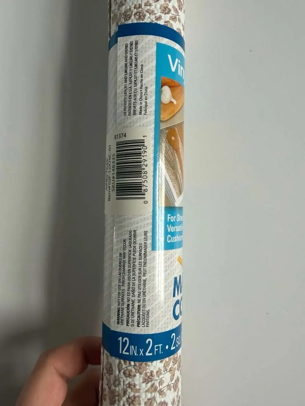 Magic Cover Vinyl Top Shelf and Drawer Liner Ashley Taupe 12 in x 2 ft